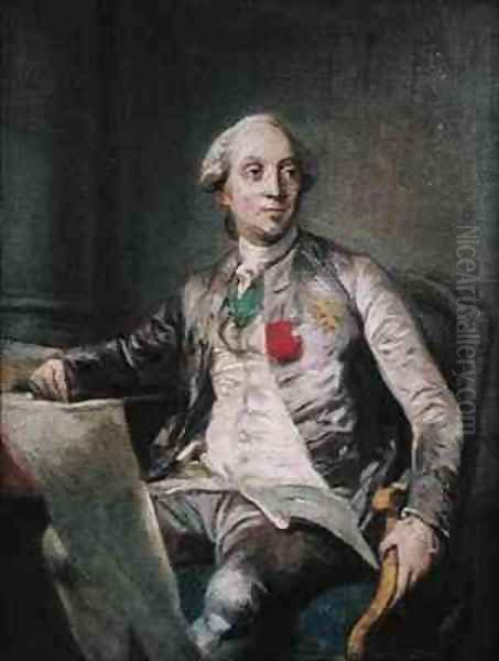 Study for a Portrait of Charles Claude de Flahaut de la Billarderie 1730-1809 Count of Angiviller Oil Painting by Joseph Siffrein Duplessis