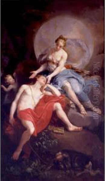 Diane And Endymion Oil Painting by Laurent Pecheux