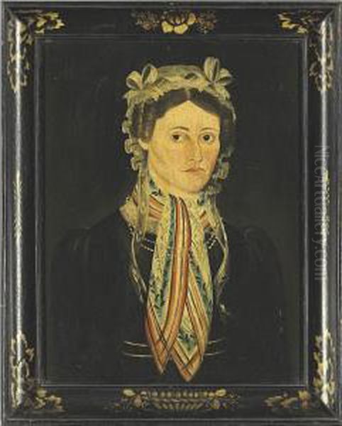 A Portrait Of Elizabeth Van Tine Adams Oil Painting by Sheldon Peck