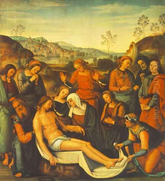 The Mourning of the Dead Christ (Deposition) Oil Painting by Alvaro Di Pietro (Pirez D'Evora)