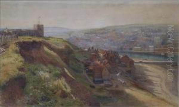 Whitby Harbour Oil Painting by John Pedder