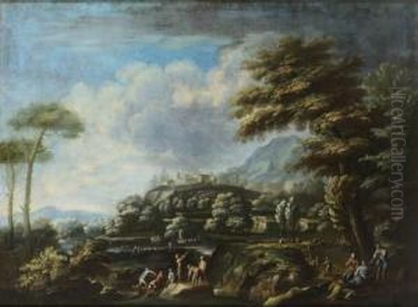 Paysage Alpin Avec Des Arbres Oil Painting by Bartolomeo Pedon