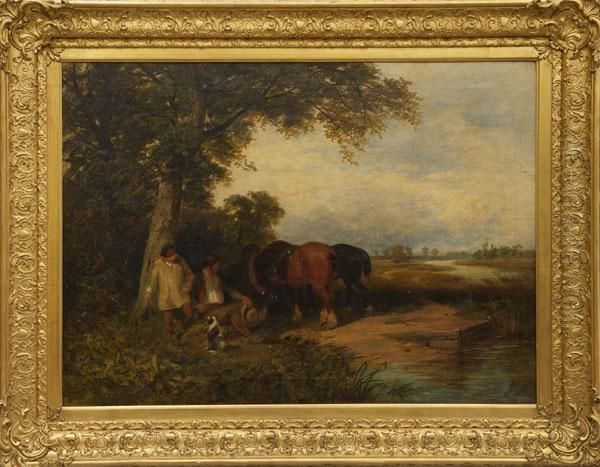 Heavy Horses In Harness Oil Painting by James Peel