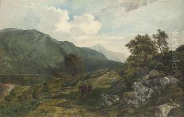 A Sunny Day, Loch Lomond Oil Painting by James Peel