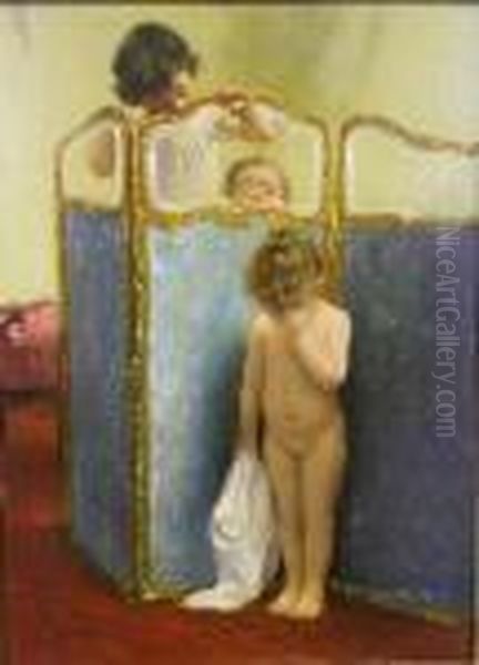 Before The Bath Oil Painting by Paul Peel