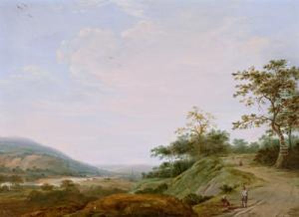 Paesaggio Fluviale Con Viandanti In Sosta Oil Painting by Gillis Egidius I Peeters