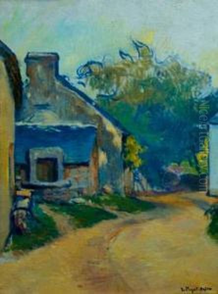 Rue De Village Breton Oil Painting by Jean-Bertrand Pegot-Ogier