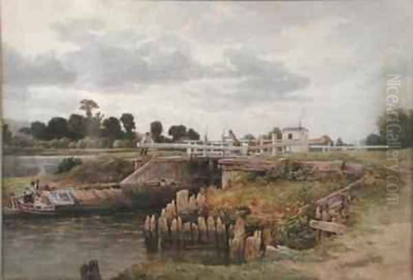 A View on the Thames Oil Painting by Edward Duncan