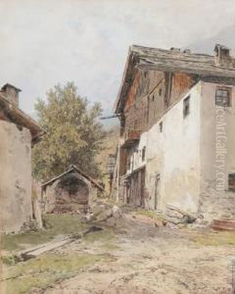 Altes Bauernhaus Oil Painting by Eduard Peithner Von Lichtenfels