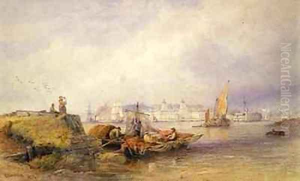 Greenwich Hospital on the Thames Oil Painting by Edward Duncan