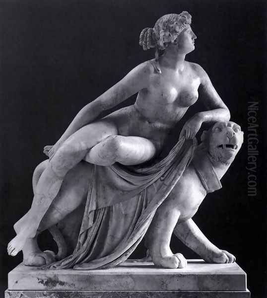 Ariadne on the Panther (front view) Oil Painting by Heinrich Dannecker