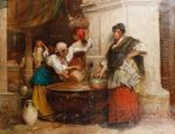 The Water Carriers Oil Painting by Thomas Kent Pelham