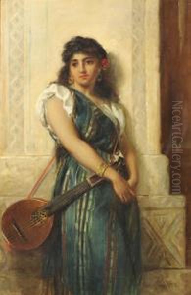 The Spanish Musician Oil Painting by Thomas Kent Pelham