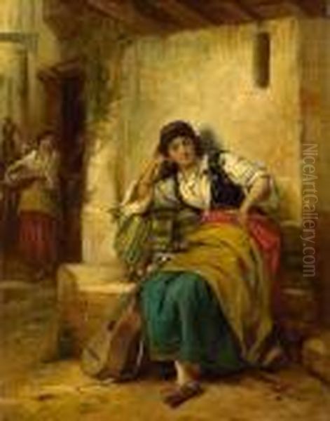 The Gypsy Girl Oil Painting by Thomas Kent Pelham