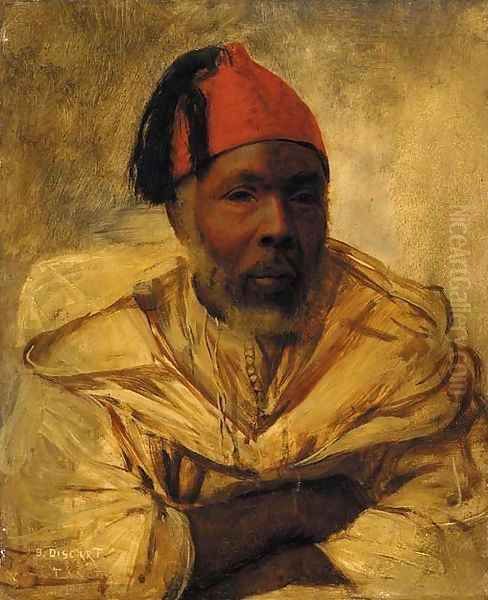 A Berber in a fez Oil Painting by Jean Discart