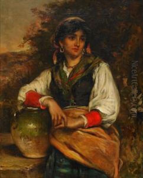 Flicka Med Krus Oil Painting by Thomas Kent Pelham