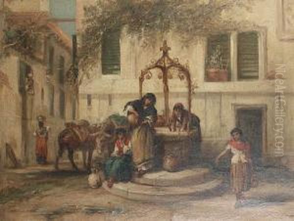 Spanish Village Oil Painting by Thomas Kent Pelham