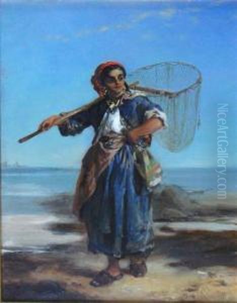 Washerwoman Of Alicante Oil Painting by Thomas Kent Pelham