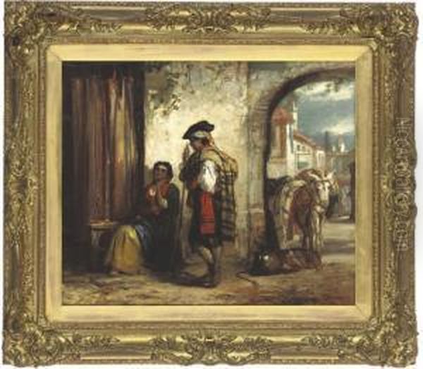 Spanish Courtship Oil Painting by Thomas Kent Pelham