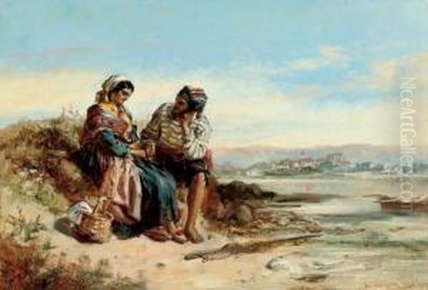 A Mediterranean Proposal Oil Painting by Thomas Kent Pelham