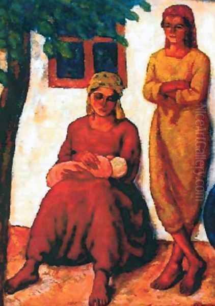 Gypsies from Dobruja (1927) Oil Painting by Stefan Dimitrescu