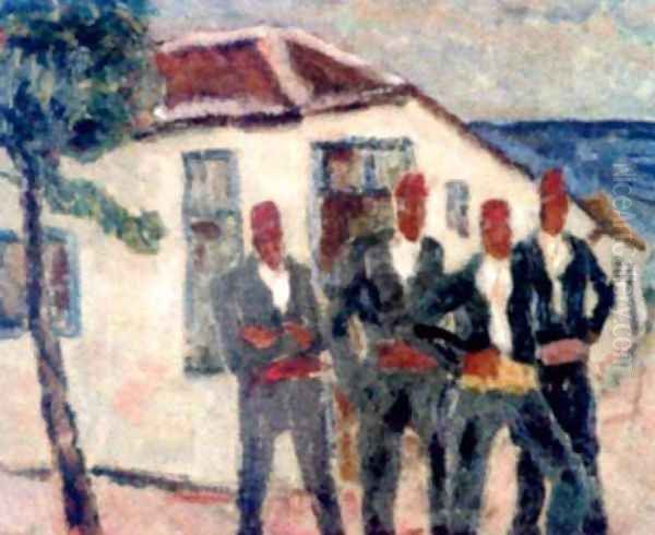 Turks in Mangalia Oil Painting by Stefan Dimitrescu