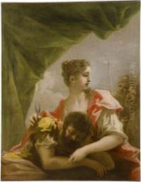 Sansone E Dalila Oil Painting by Giovanni Antonio Pellegrini