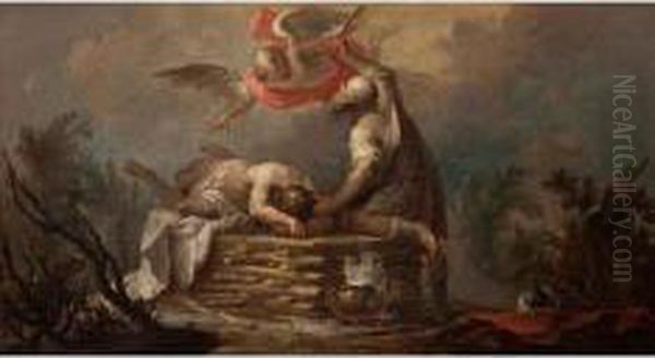 Sacrificio Di Isacco Oil Painting by Giovanni Antonio Pellegrini