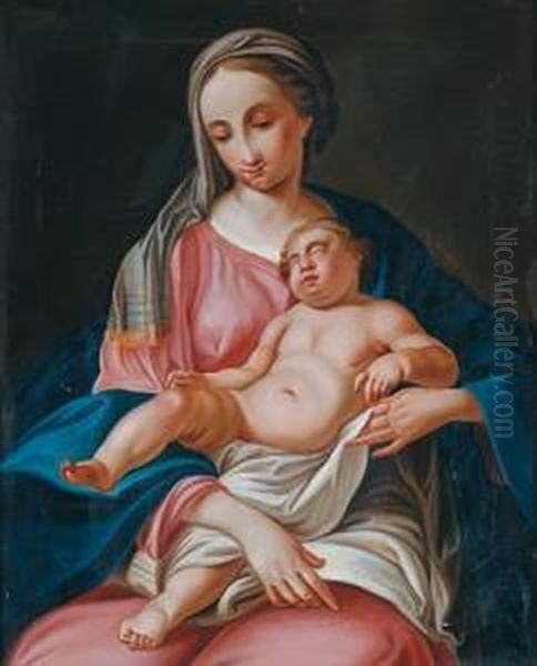 Madonna Con Bambino Oil Painting by Giovanni Antonio Pellegrini