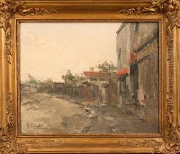 Rue De Village Oil Painting by Pierre Jacques Pelletier