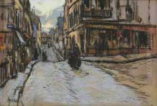 Rue Commercante Oil Painting by Pierre Jacques Pelletier