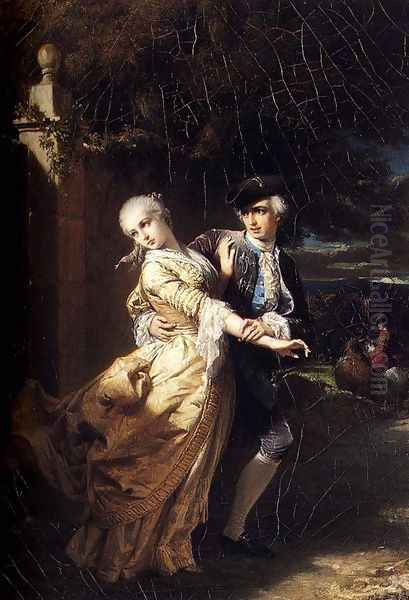 Lovelace's Kidnaping Of Clarissa Harlowe Oil Painting by Edouard Louis Dubufe