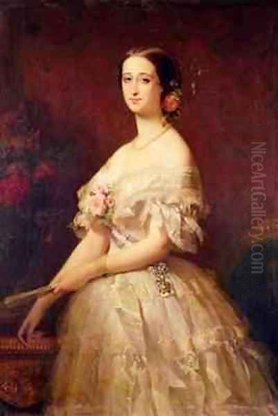 Portrait of Empress Eugenie 1826-1920 Oil Painting by Edouard Louis Dubufe