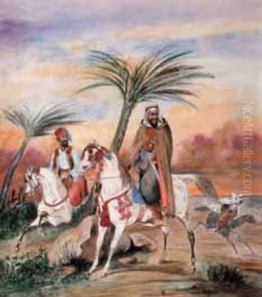 Cavaliers Arabes Oil Painting by Leon Germain Pelouse