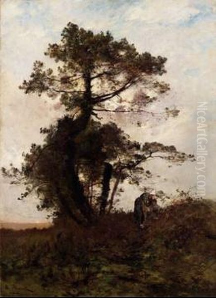 Paesaggio Con Alberi Oil Painting by Leon Germain Pelouse