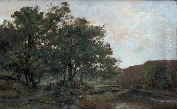 Paysage De Mesnil Glaize Oil Painting by Leon Germain Pelouse