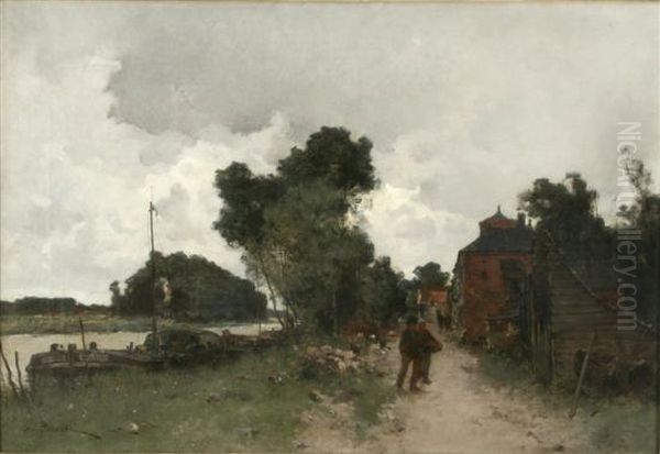 Banks Of The Oise Oil Painting by Leon Germain Pelouse