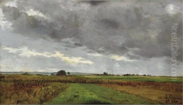 Landscape With Storm Clouds Oil Painting by Leon Germain Pelouse