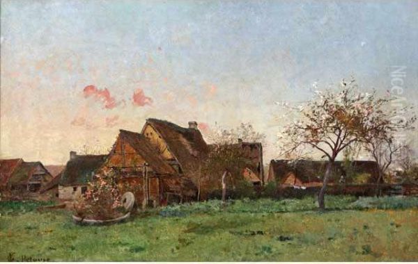 < Barbizon,derniers Rayons Du Oil Painting by Leon Germain Pelouse