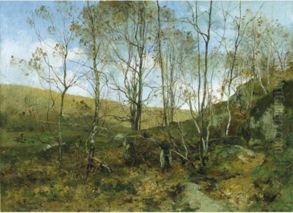 Dans Le Bois De Cernay Oil Painting by Leon Germain Pelouse