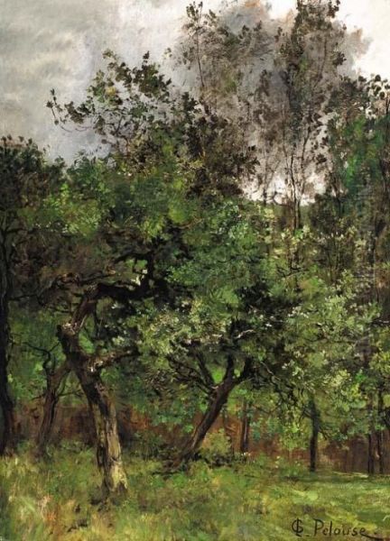 Wooded Landscape Oil Painting by Leon Germain Pelouse