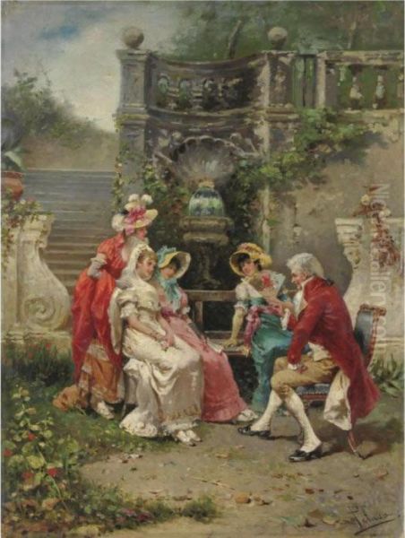 Conversazioni In Giardino Oil Painting by Francesco Peluso