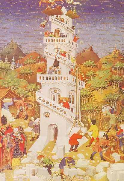 The Building of the Tower of Babel 1424 Oil Painting by Master of the Duke of Bedford