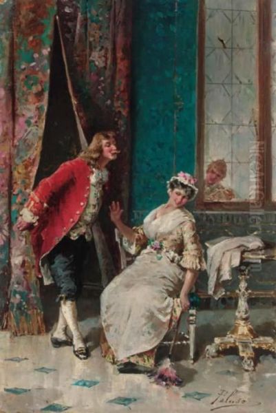 The Admirer; And An Afternoon Encounter Oil Painting by Francesco Peluso