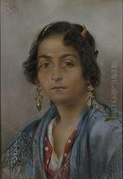 Gitana Oil Painting by Maximino Pena Y Munoz