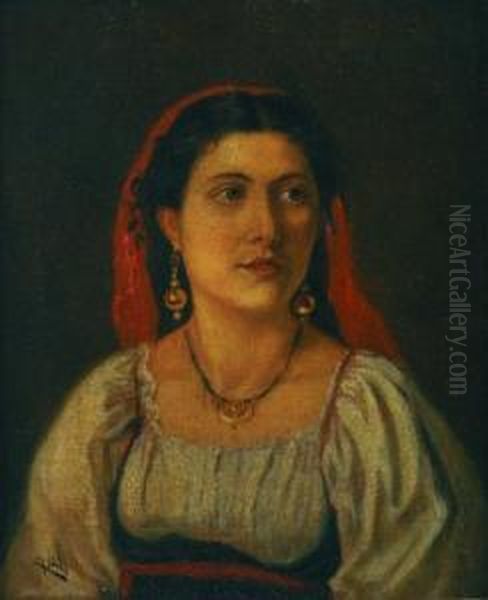 Italiana Oil Painting by Maximino Pena Y Munoz