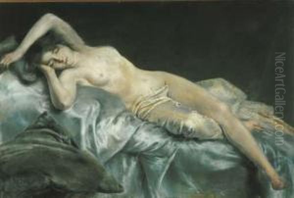 Desnudo Oil Painting by Maximino Pena Y Munoz