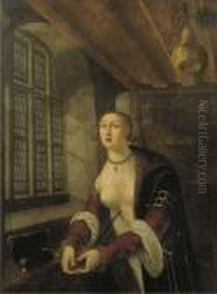 Lucretia Oil Painting by Georg Pencz