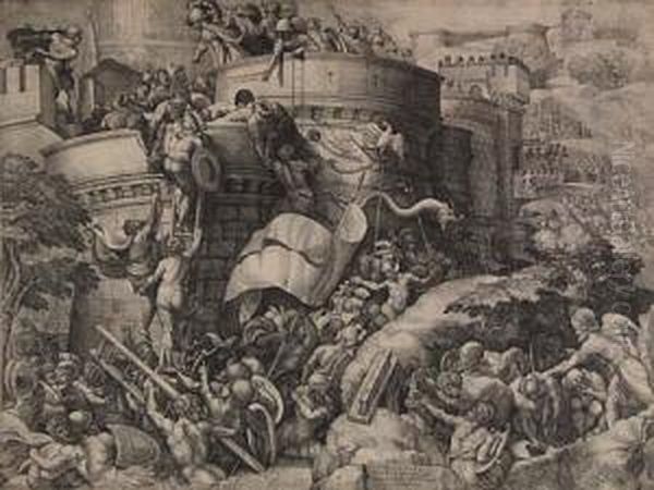 The Capture Of Carthage Oil Painting by Georg Pencz