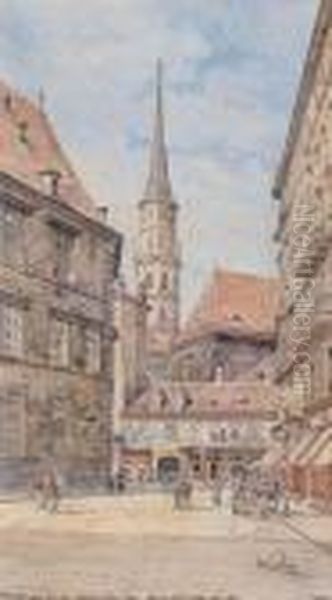 Die Stallburggasse Mit Dem Turm Der Michaelerkirche Oil Painting by Erwin Pendl